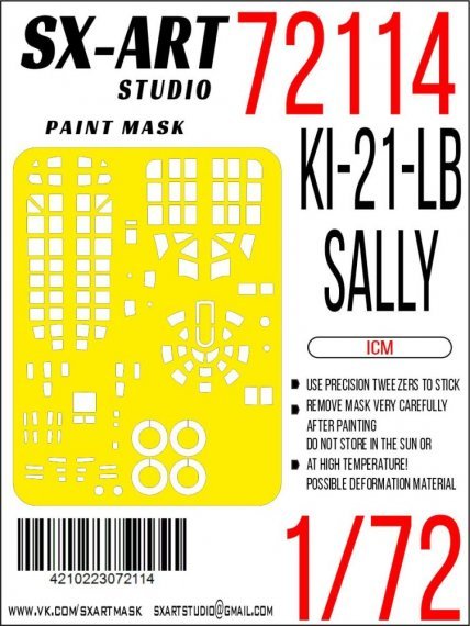 1/72 Paint mask Ki-21-lb Sally