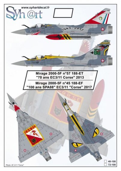 1/72 Dassault Mirage 2000-5F n57 188-ET 70 years EC3/11 Corse 2