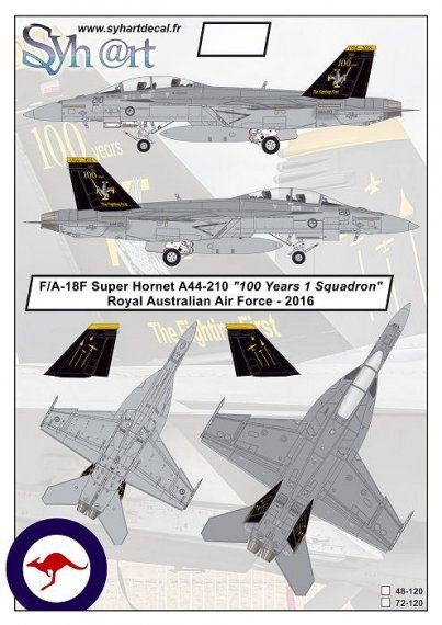 1/48 F/A-18F Super Hornet A44-210 100 Years 1 Squadron Raaf 2016