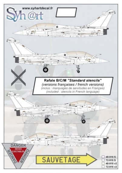 1/48 Dassault Rafale B/C/M Standard stencils