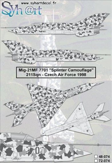 1/72 Scale Mikoyan MiG-21MF 7701 Czech Splinter Camouflage