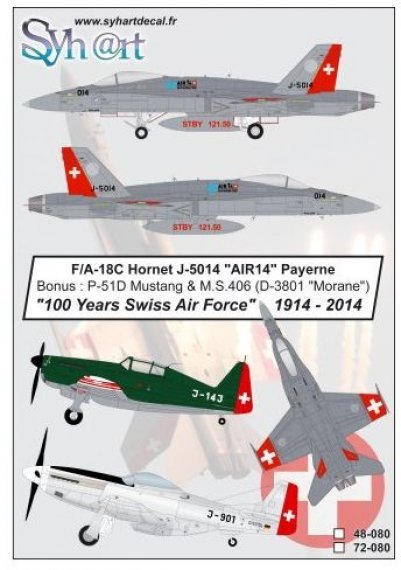 1/72  F/A-18C Hornet J-5014 AIR14 Payerne + p-51D + D-3801