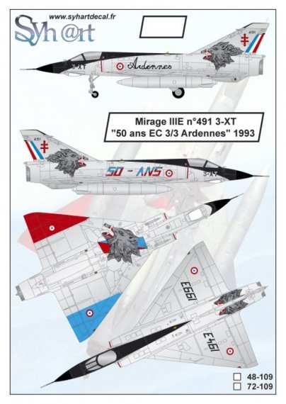 1/72 Dassault Mirage Iiie 3-XT 50 years Ec 3/3 Ardennes 1993