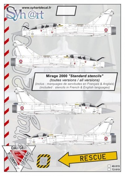 1/72 Dassault Mirage 2000 Stencils