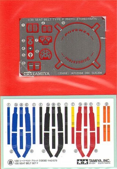 Tamiya Ensemble Ceintures F1 1/20 Ann�es 1990