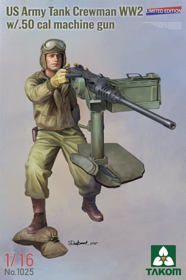 1/16 US Army WW2 Tank Crewman with .50 cal machine gun Limited E