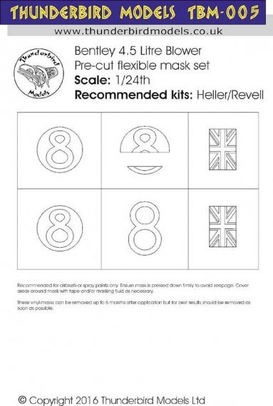 1/24 Bentley Blower paint mask