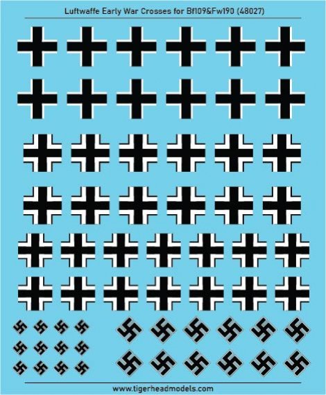 1/48 Luftwaffe Early War Cross set for Bf109 and Fw190