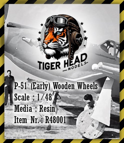 1/48 North-American P-51 early Wooden Wheels Cast resin