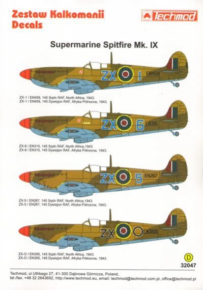 1/32 Supermarine Spitfire Mk.IXc 4 x North Africa 1943