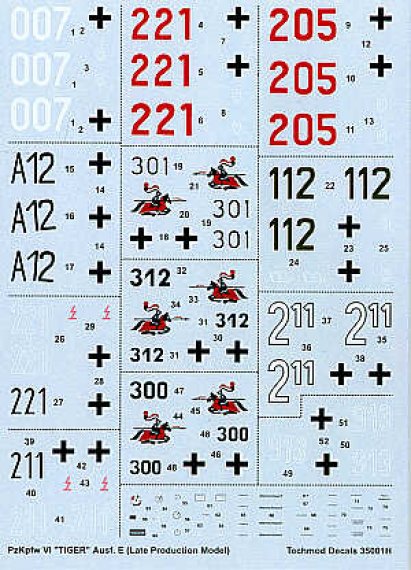 Techmod Pz.Kpfw.VI Tiger Ausf.E Decals 1/35