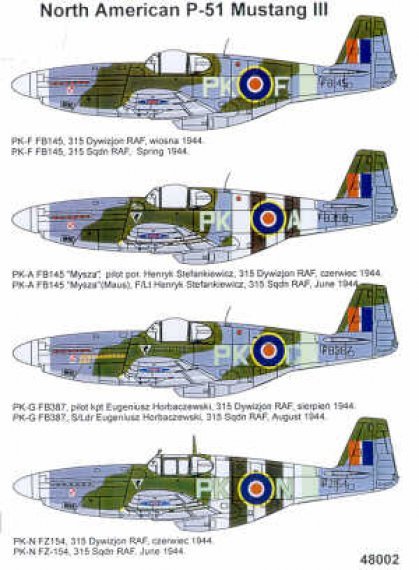 1/48 North-American P-51B Mustang III  315 Polish Sqn 1944
