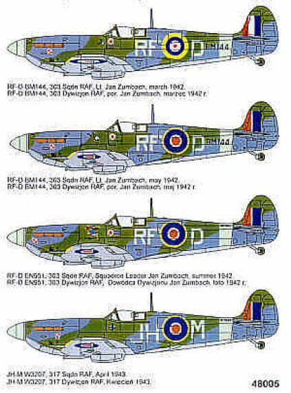 1/48 Supermarine Spitfire Mk.Vb BM144 RF-D 303 Polish Sqn