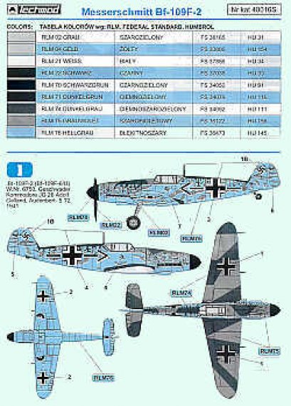 Techmod Bf-109F-2 Decals 1/48 Geschwader
