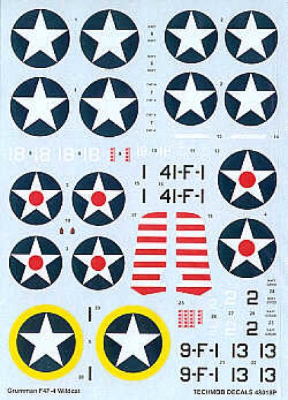 Techmod F4F-4 Wildcat Decals 1/48