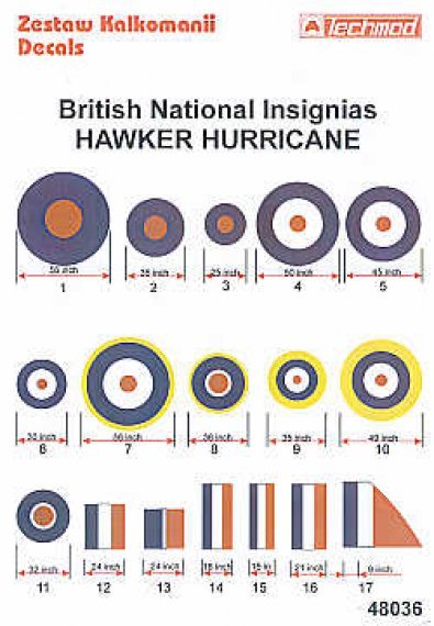 Techmod RAF Insignia Decals Hawker Hurricane 1/48
