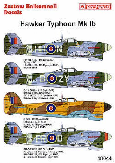 Techmod Hawker Typhoon Mk.Ib Decals 1/48