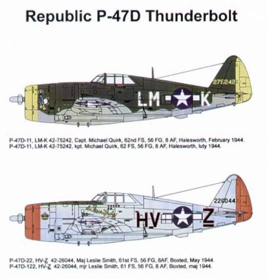 Techmod D�calcomanies P-47D Thunderbolt Razorback 1/48