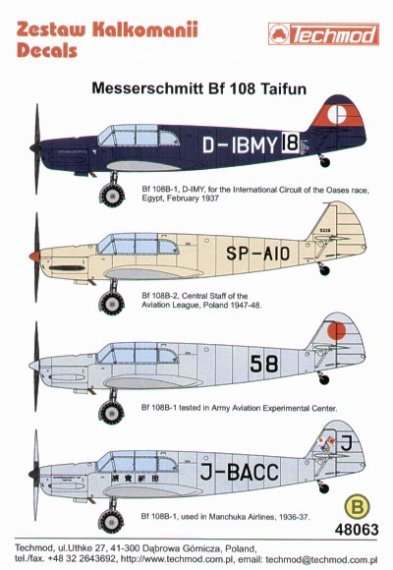 Techmod Bf-108B Taifun Part 2 Decals 1/48