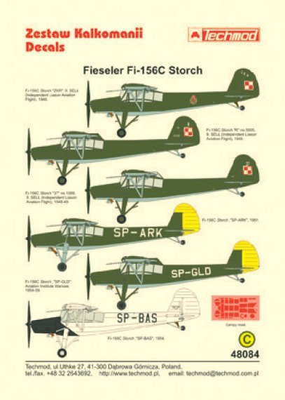 Techmod Fieseler Fi-156C Storch Masks 1/48