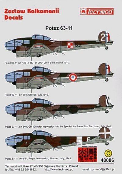 1/48 Potez 63-11 Polish Air Force 1940; French Air Force; Spanis