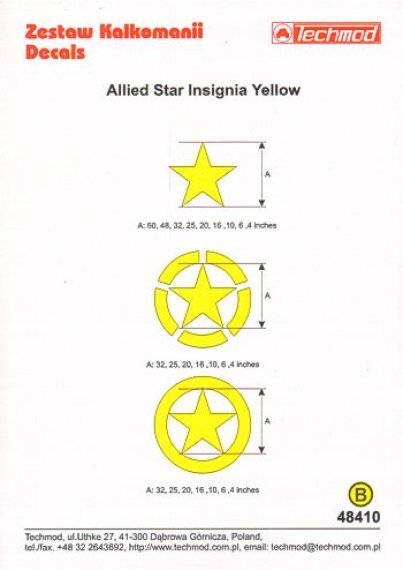 1/48 Allied Star Insignia Yellow