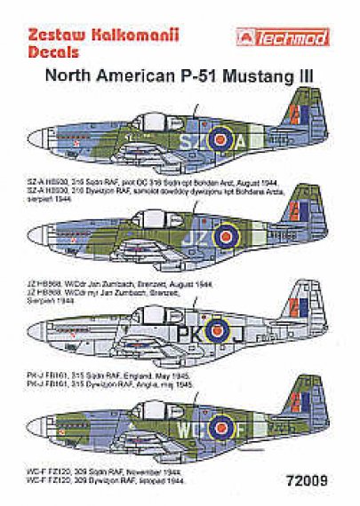 Techmod Decalcomanie P-51B Mustang III 1/72
