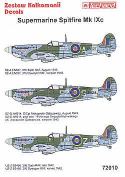 Techmod D�calcomanies Spitfire Mk.IXc 1/72