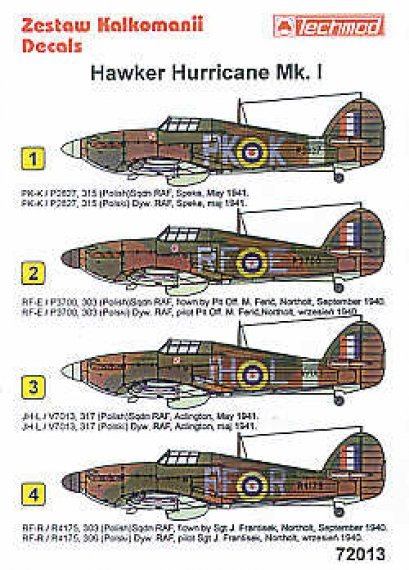 1/72 Hawker Hurricane decals