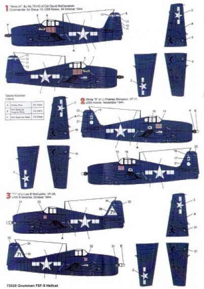 Techmod F6F-5 Hellcat Decals 1/72