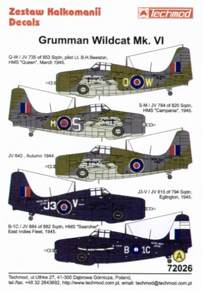 Techmod Decals Wildcat Mk.VI FAA 1/72