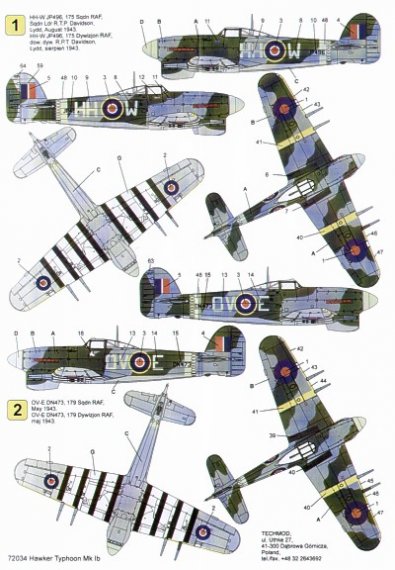 Techmod Decals Hawker Typhoon Mk.Ib 1/72