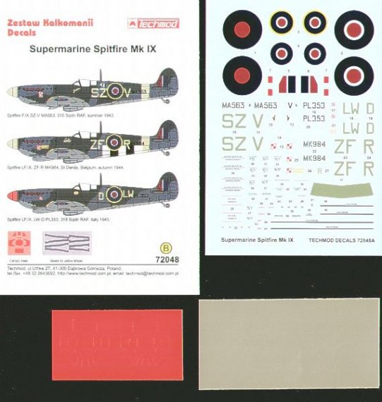 Techmod Decals Spitfire Mk.IX und LF XI 1/72