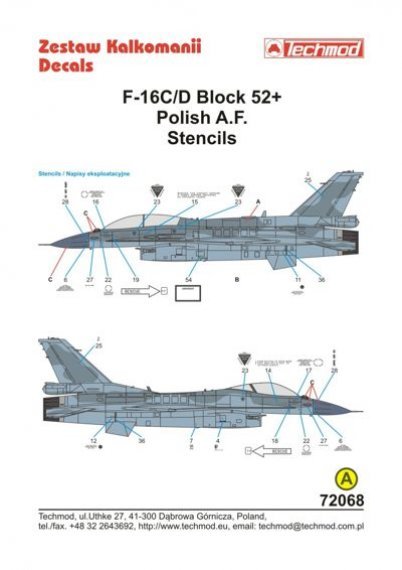 1/72 F-16C/D Stencils
