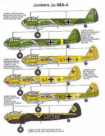 Techmod Decalcomanie Ju-88A-4 1/72 Sei opzioni