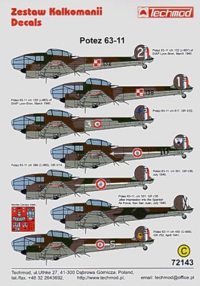 1/72 Potez 63-11; Polish Air Force 1940; French Air Force; Spani