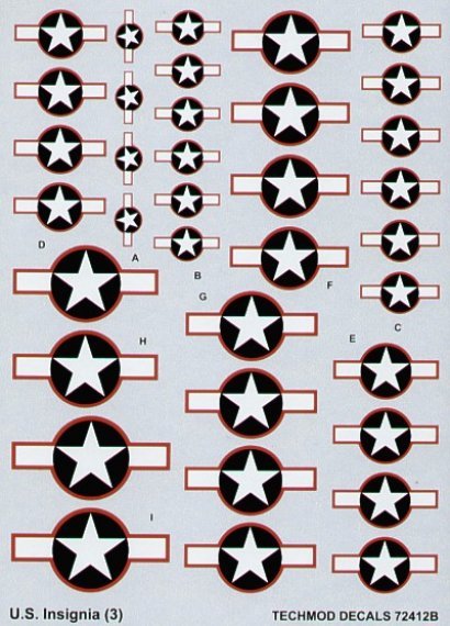 Techmod US National Insignia 1943 Decals 1/72
