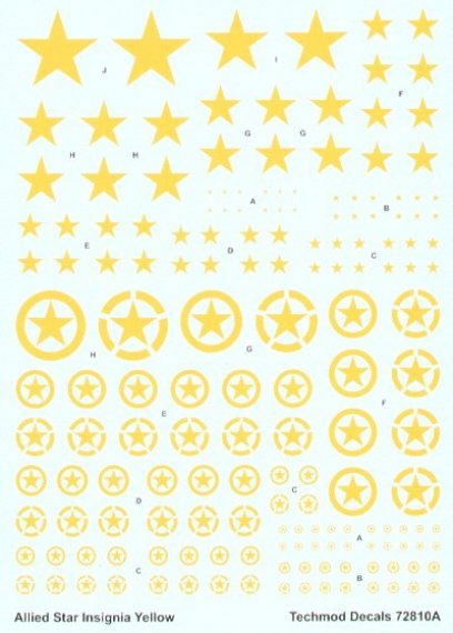 1/72 Yellow Allied ID Stars
