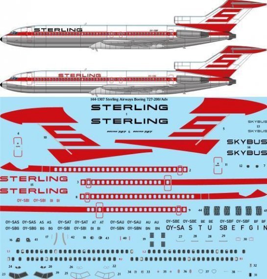 1/144 Sterling Airways Boeing 727-200/Adv