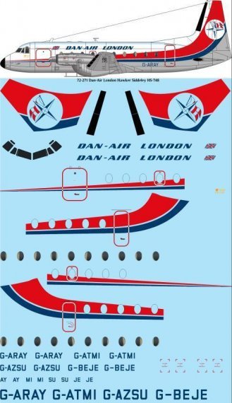 1/72 Dan-Air London Hawker-Siddeley HS.748 decal for Mach 2