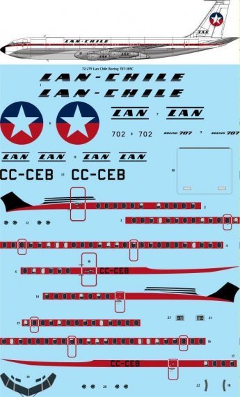 1/72 Lan Chile Boeing 707-385C laser decal