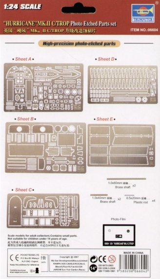 Set Dettagli Hawker Hurricane Mk.IIC 1/24 Trumpeter