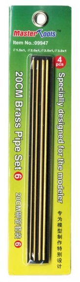 20cm Brass Pipe Set 6 (1.5, 2.0, 2.5, 3.0 x 200mm)