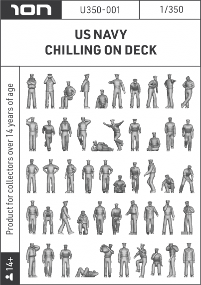 1/350 US Navy Chilling On DECK. 74 Figures