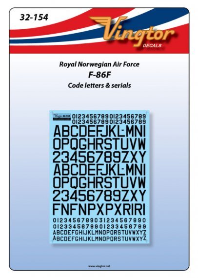 1/32 North-American F-86F Sabre, Squadron codes & serials, RNoAF