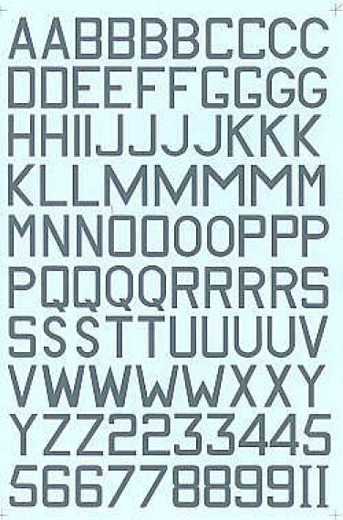 1/48 Medium Sea Grey RAF 18 & 24 Code Letters & Numbers