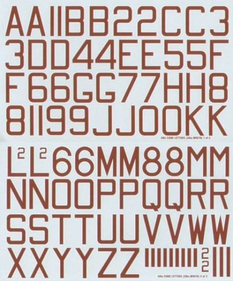1/48 RAF WWII 48 x 30 bomber squadron code letters an d number