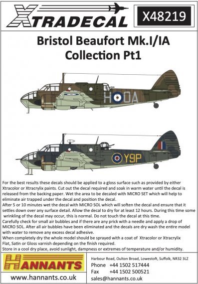 1/48 Bristol Beaufort Mk.I/IA Collection Pt1