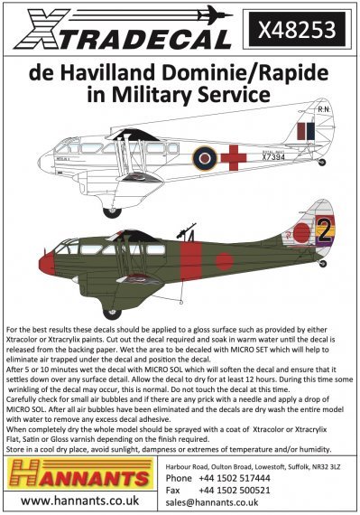 1/48 De Havilland DH.89 Dragon Rapide Dominie/Rapide