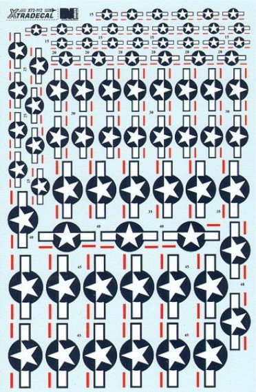 1/72 US National Insignia. Stars and Bars with optional red bar